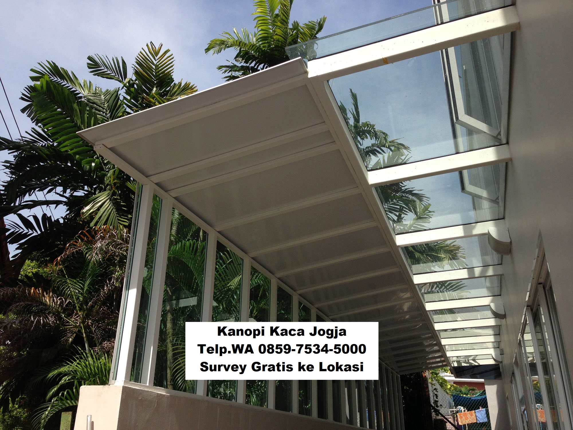Jasa Pembuatan Kanopi Tempered Glass Kaca di Jogja